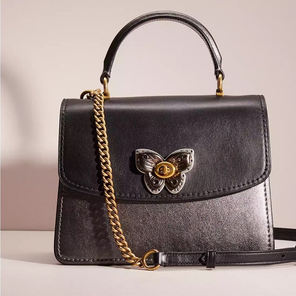 NWT! Coach top handle with butterfly turn lock crossbody. - Picture 2 of 12